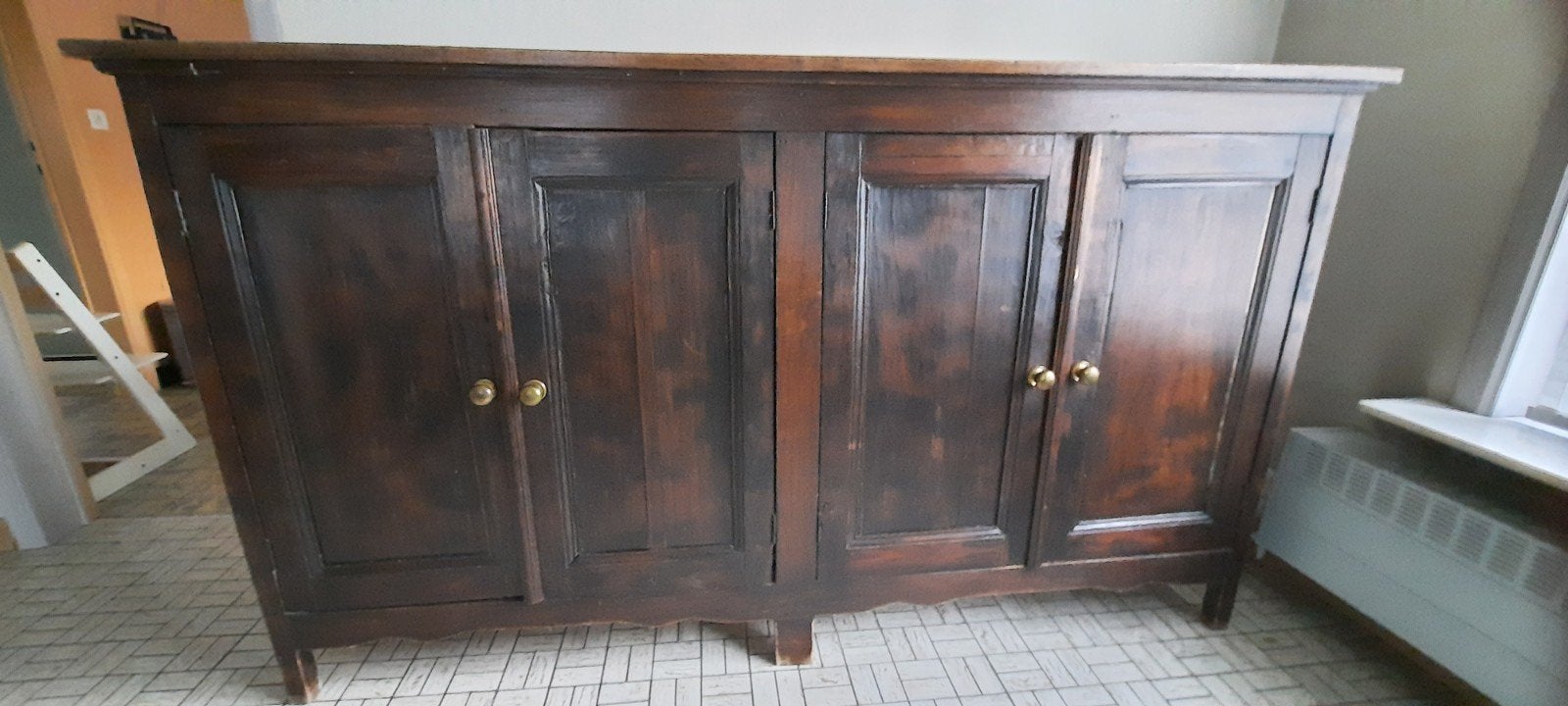 grenen dressoir geboend, Huis en Inrichting, Ophalen, Oud schoolmeubel, 200 cm of meer, Grenenhout