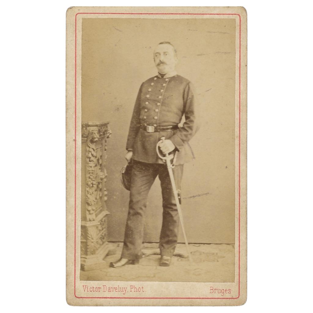 Soldat belge CDV - Bruges, Collections, Objets militaires | Général, Enlèvement ou Envoi, Armée de terre, Photo ou Poster