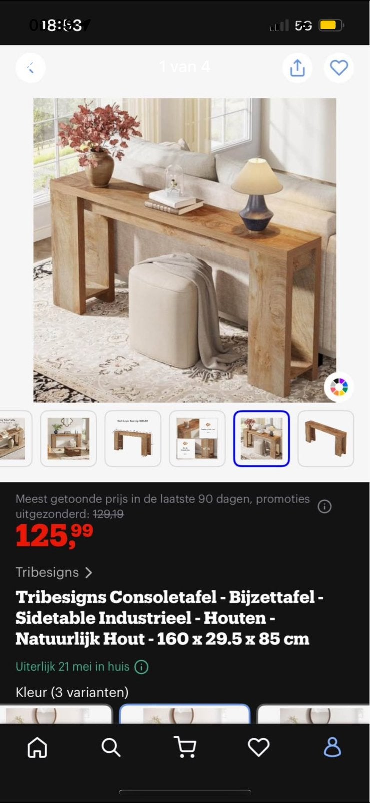 Console tafel hout, Neuf, Landelijk, Enlèvement, 75 cm ou plus