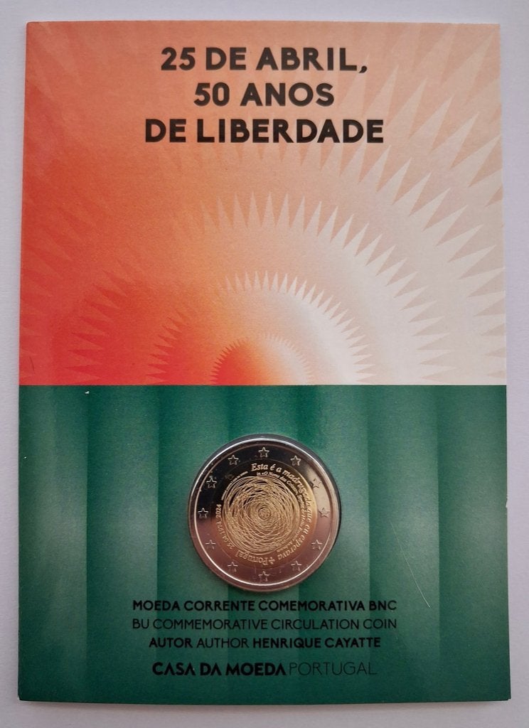 2 euro Portugal 2024 Coincard Révolution des oeillets, Timbres & Monnaies, Enlèvement ou Envoi, Portugal, 2 euros
