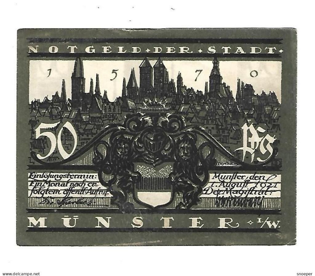 notgeld Münster 50 pfennig 916.1/1, Postzegels en Munten, Verzenden, Duitsland, Los biljet