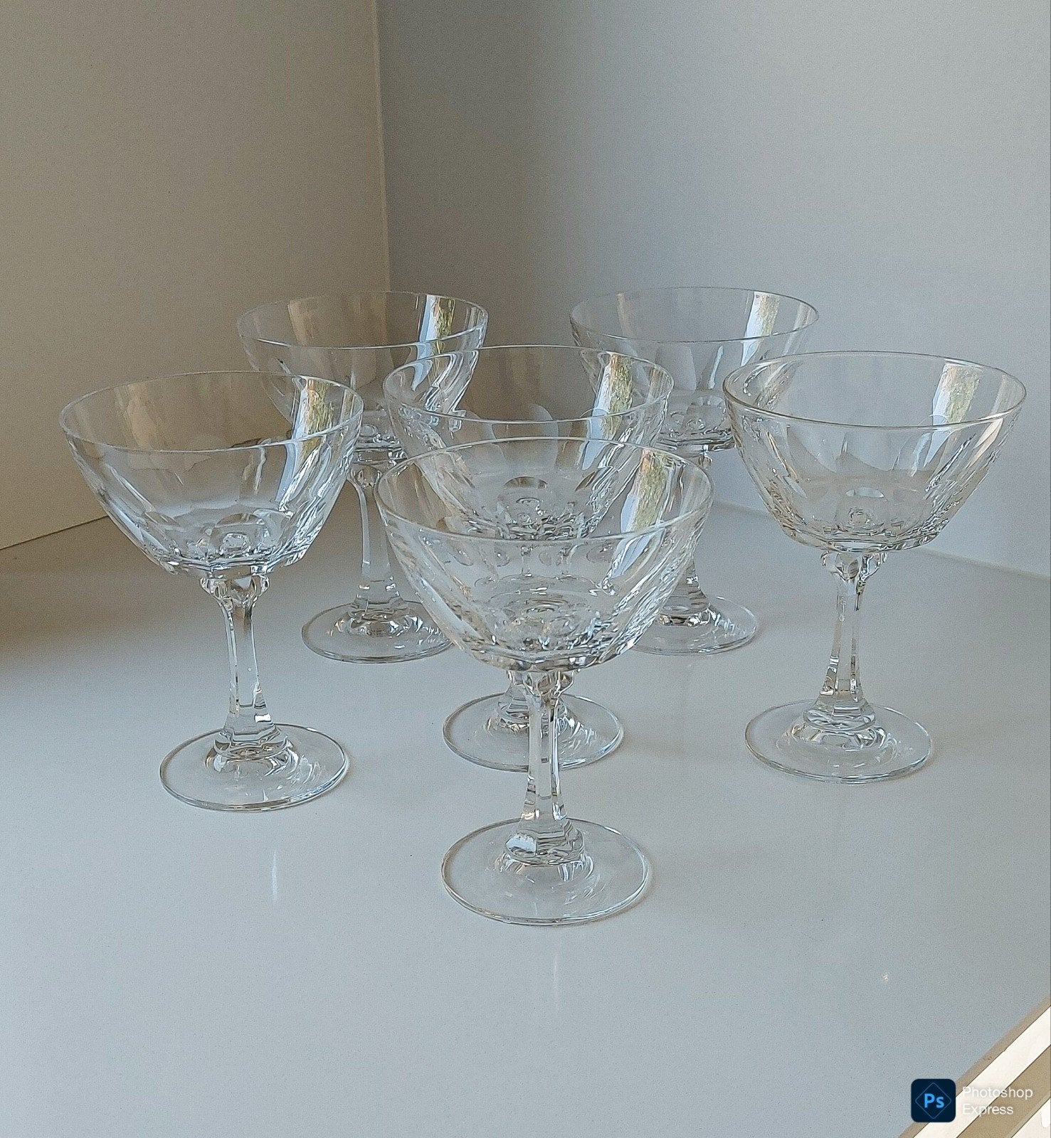 Mikasa Crystal — Ensemble de 6 coupes à champagne vintage en, Enlèvement ou Envoi