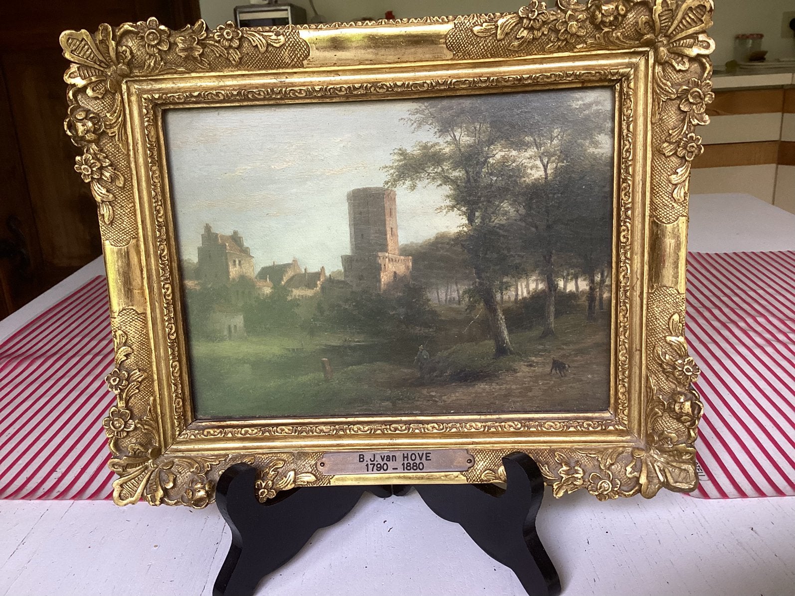 Peinture sur bois de b.j. van Hove., Enlèvement