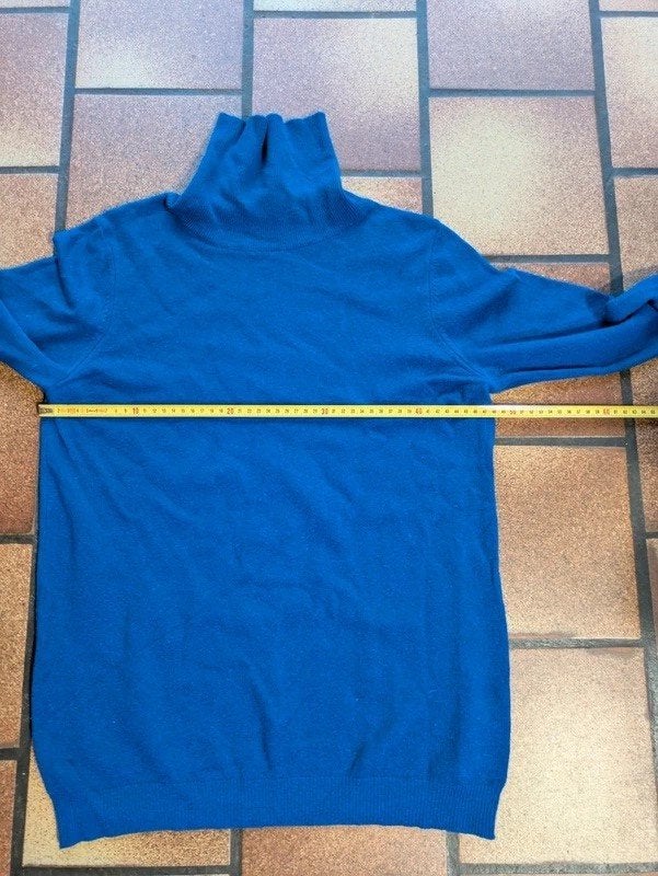 Stile Benetton: blauw merino wol rolcol pullcoltrui, mt M, Maat 38/40 (M), Blauw, Ophalen of Verzenden, Zo goed als nieuw