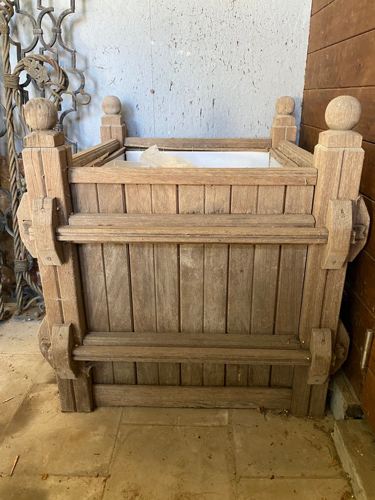 Jardinière en teck, Carré, Enlèvement, Utilisé, 60 à 100 cm