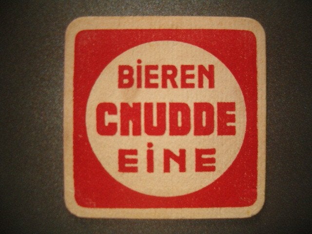 Tapis à bière Cnudde Eine 2 : 95 x 95 mm, Enlèvement ou Envoi, Utilisé, Sous-bock