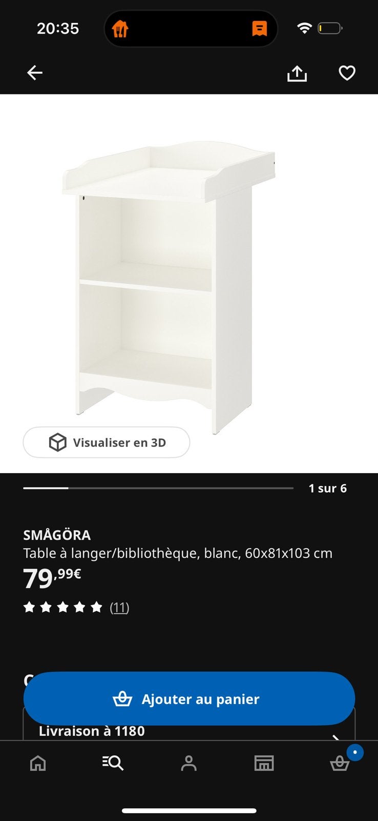 Table a langé neuve, Enlèvement, Comme neuf
