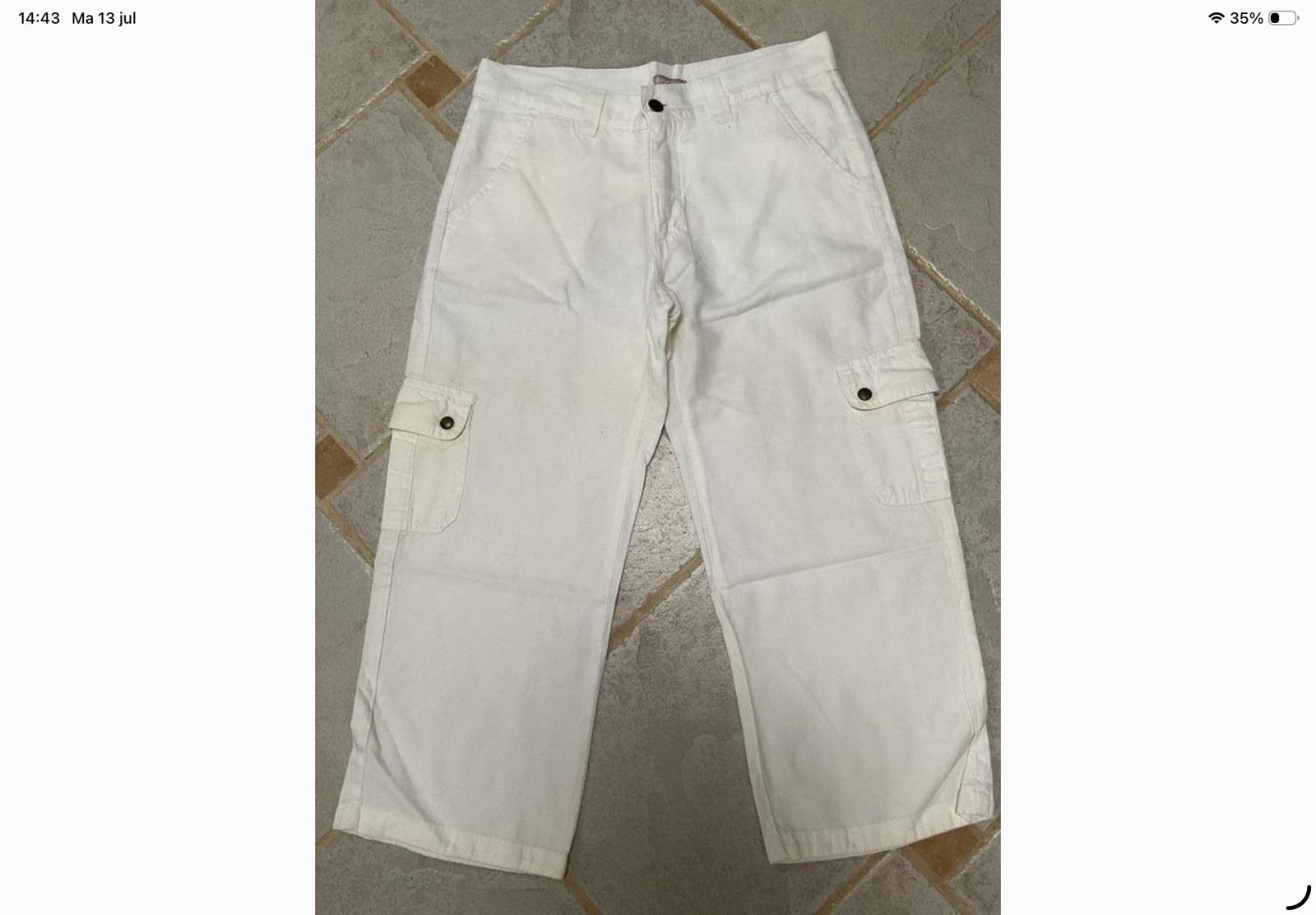 Witte 7/8 broek met linnen Maat 36, Kleding | Heren, Broeken en Pantalons, Ophalen of Verzenden, Zo goed als nieuw, Maat 46 (S) of kleiner