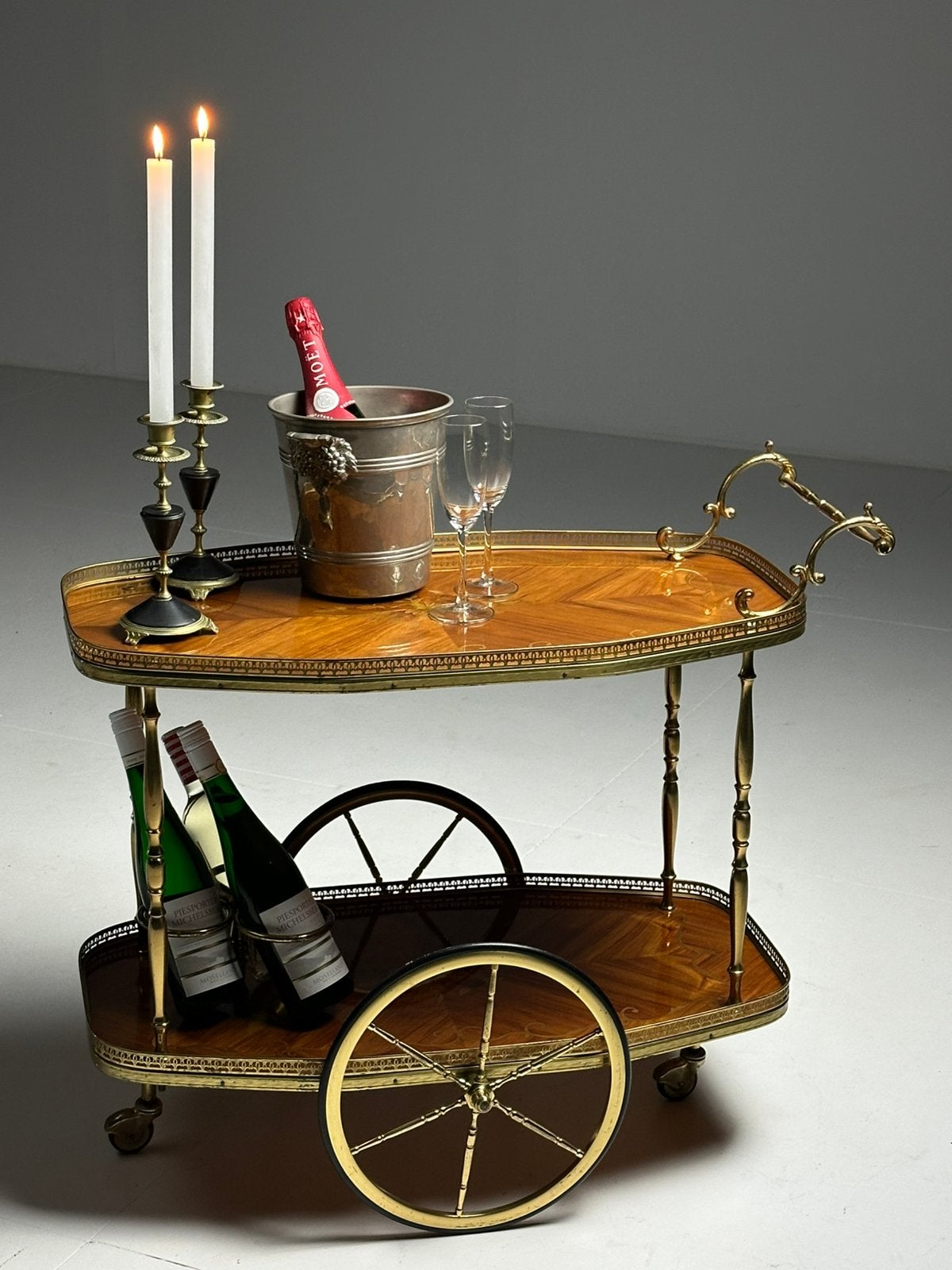 Chariot de service et de bar italien du milieu  du XXe, Antiquités & Art, Enlèvement ou Envoi