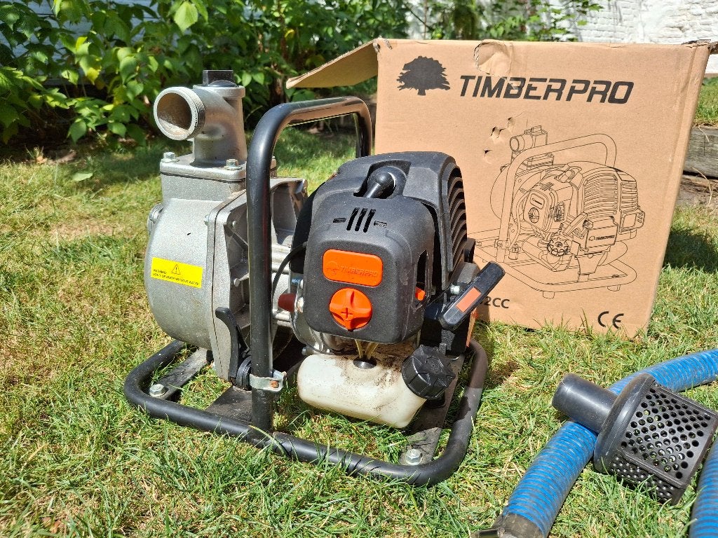 Benzine 2T waterpomp Timberpro, Tuin en Terras, Ophalen, Zo goed als nieuw, Overige soorten, Timberpro