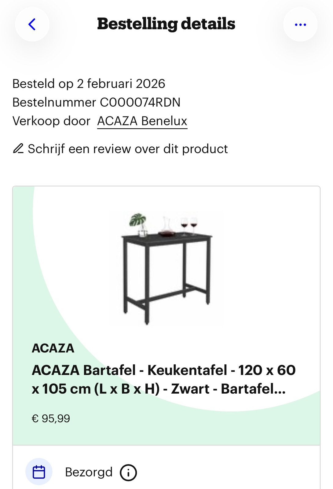Mooie en stevige hoge tafel zwart ; nieuw in de doos !, Ophalen, Nieuw