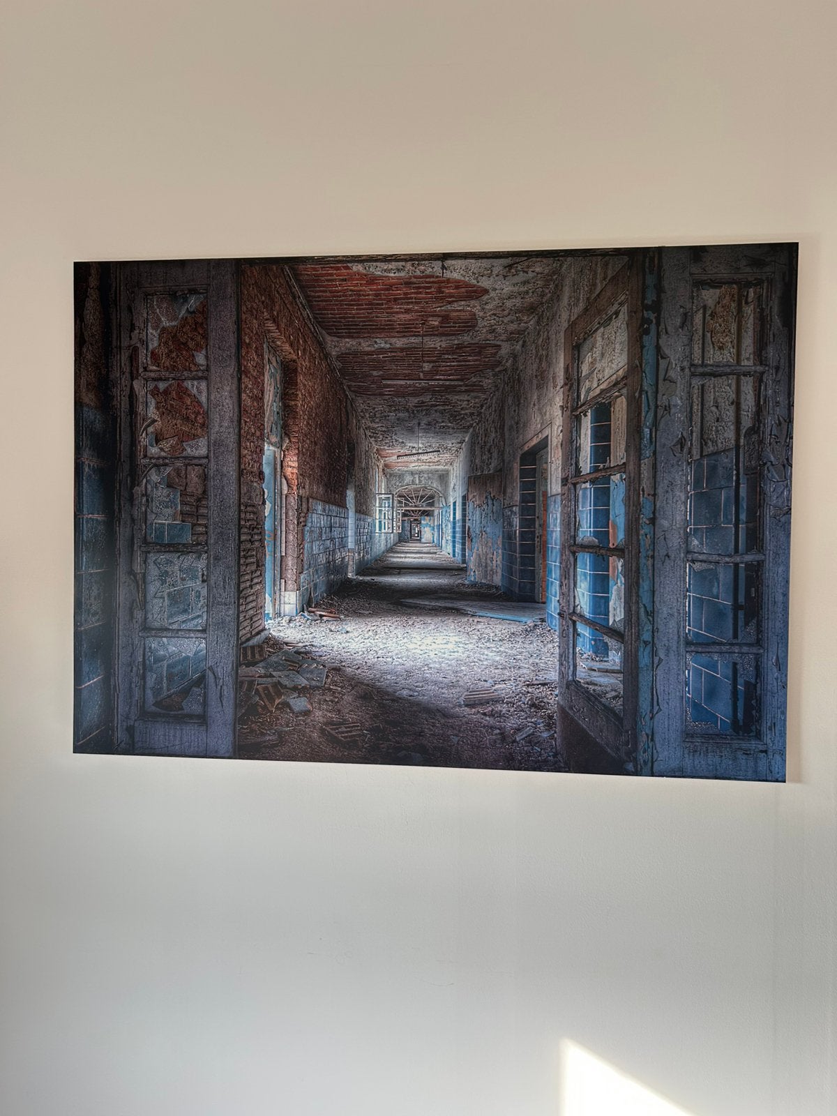 Groot canvas/wandpaneel 100  140 cm – Industriële fotokunst, Antiek en Kunst, Kunst | Schilderijen | Abstract, Ophalen
