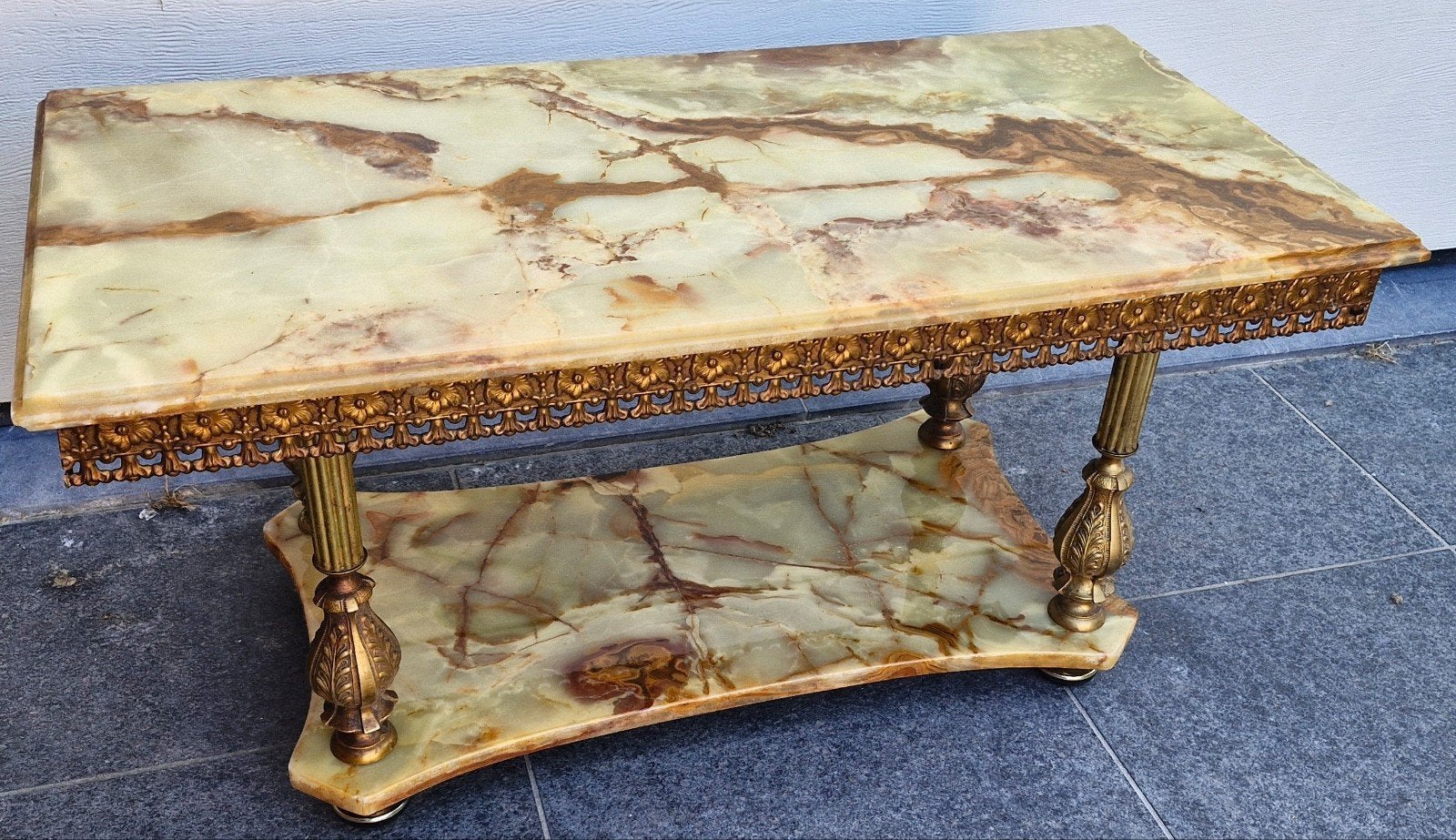 Vintage salontafel jaren 60 (onyx blad), Ophalen