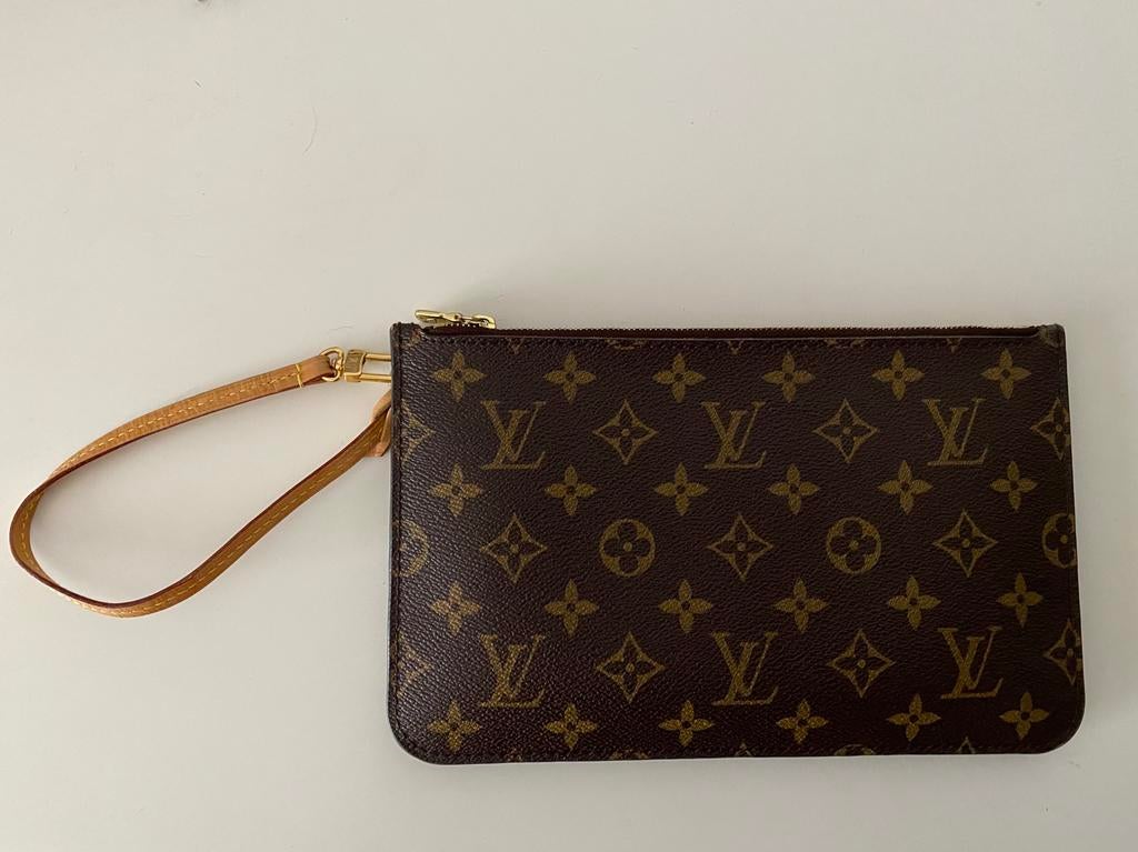 Louis Vuitton Neverfull pochette monogram - perfecte staat, Ophalen of Verzenden, Zo goed als nieuw