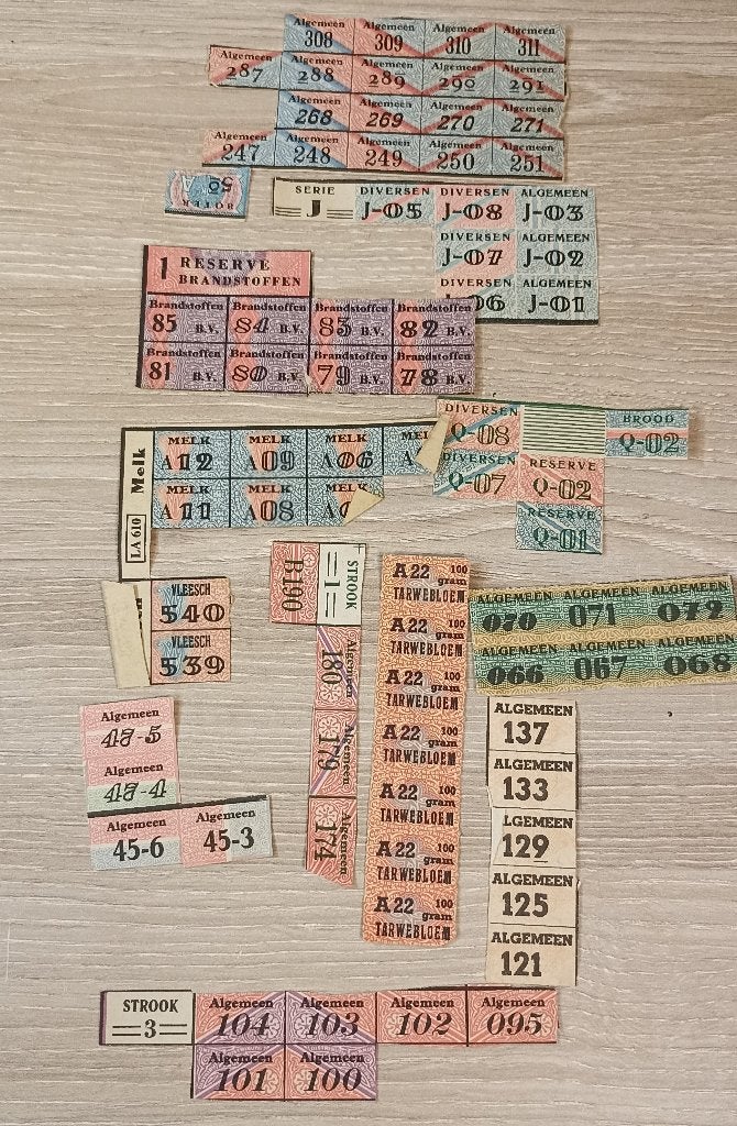 Authentieke partij rantsoeneringsbewijzen van 1940 tot 1947, Verzenden, Overige soorten, Overige typen