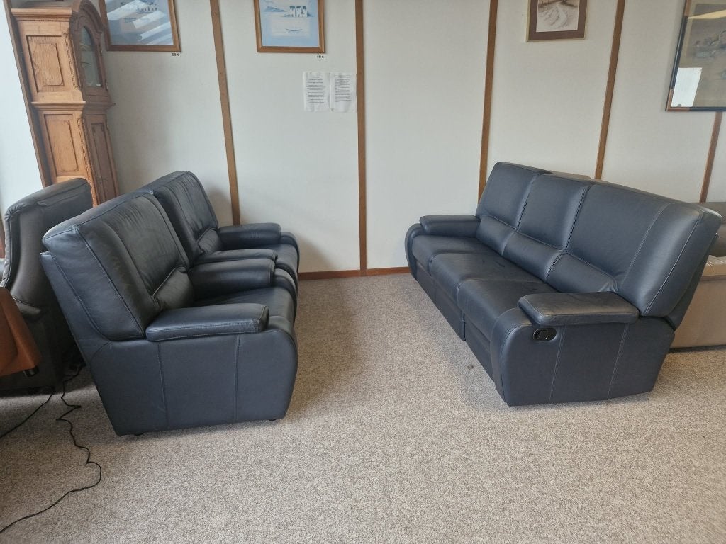 ANTRACIET BUFFELLEDER SALON MET RELAX, Ophalen, Gebruikt, Leer