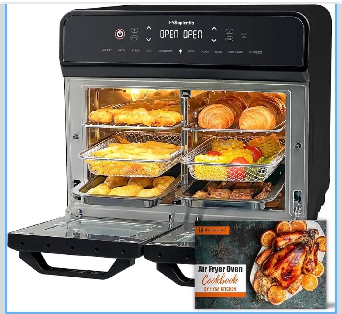 Friteuse à air à deux zones HysaPientia 22 L et mini-four, Electroménager, Neuf, Enlèvement ou Envoi, Mini-four, Air chaud
