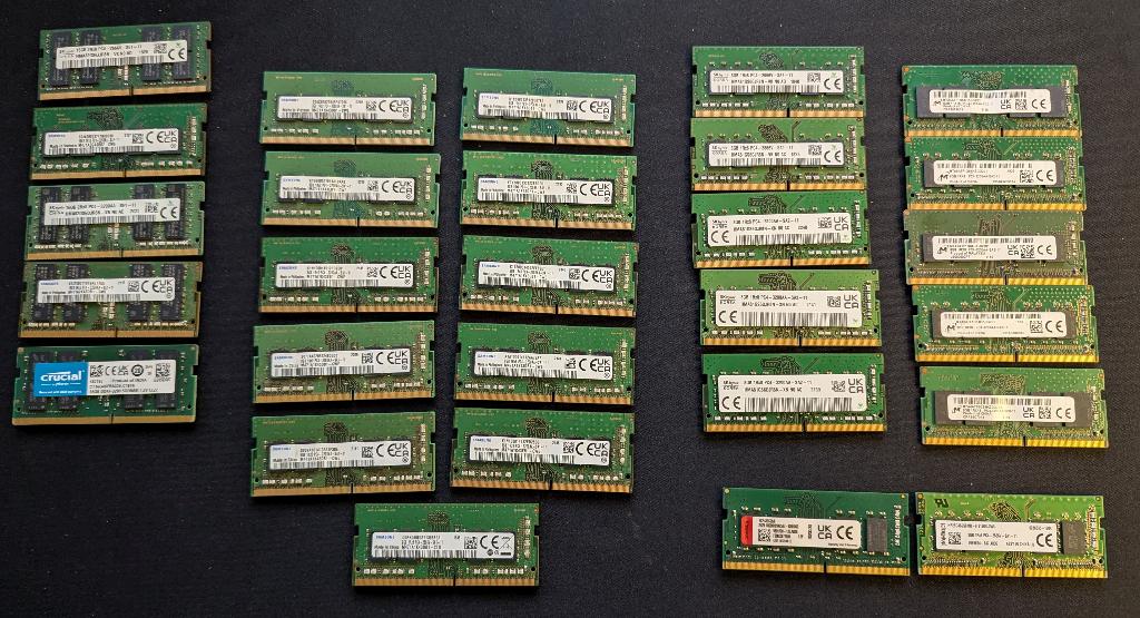 Verschillende latjes 16GB en 8GB sodimm ram geheugen, Computers en Software, RAM geheugen, Zo goed als nieuw, Laptop, Ophalen of Verzenden