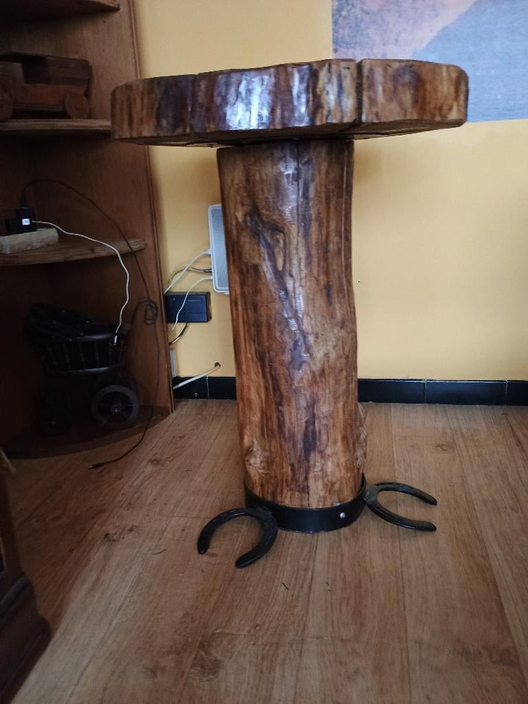 bijzet tafel, Huis en Inrichting, Tafels | Bijzettafels, Ophalen, Rond, Zo goed als nieuw, 60 cm of meer