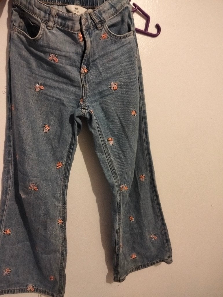 Bloemetjes jeans, Enfants & Bébés, Vêtements enfant | Taille 128, Pantalon, H&M, Enlèvement, Utilisé