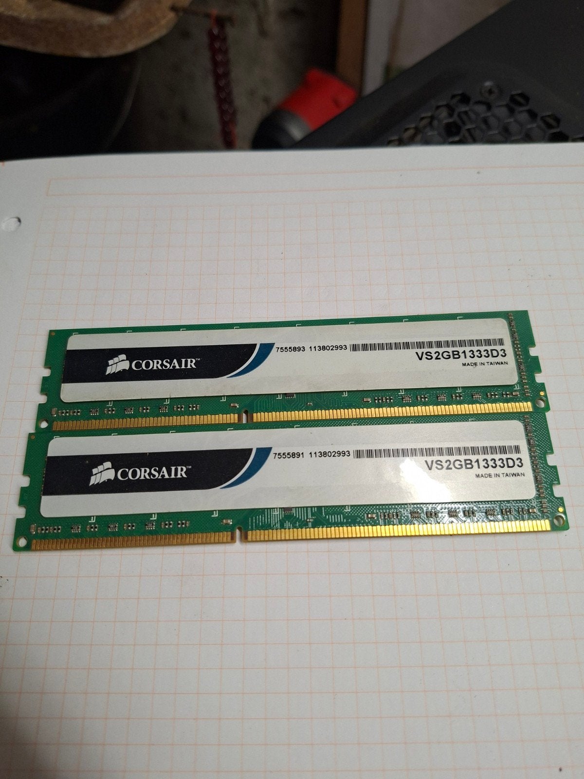 Mémoire RAM DDR3 PC Fixe - Corsair 4 Go (2 x 2 Go) 1333 MHz, Informatique & Logiciels, Mémoire RAM, Enlèvement ou Envoi, DDR3