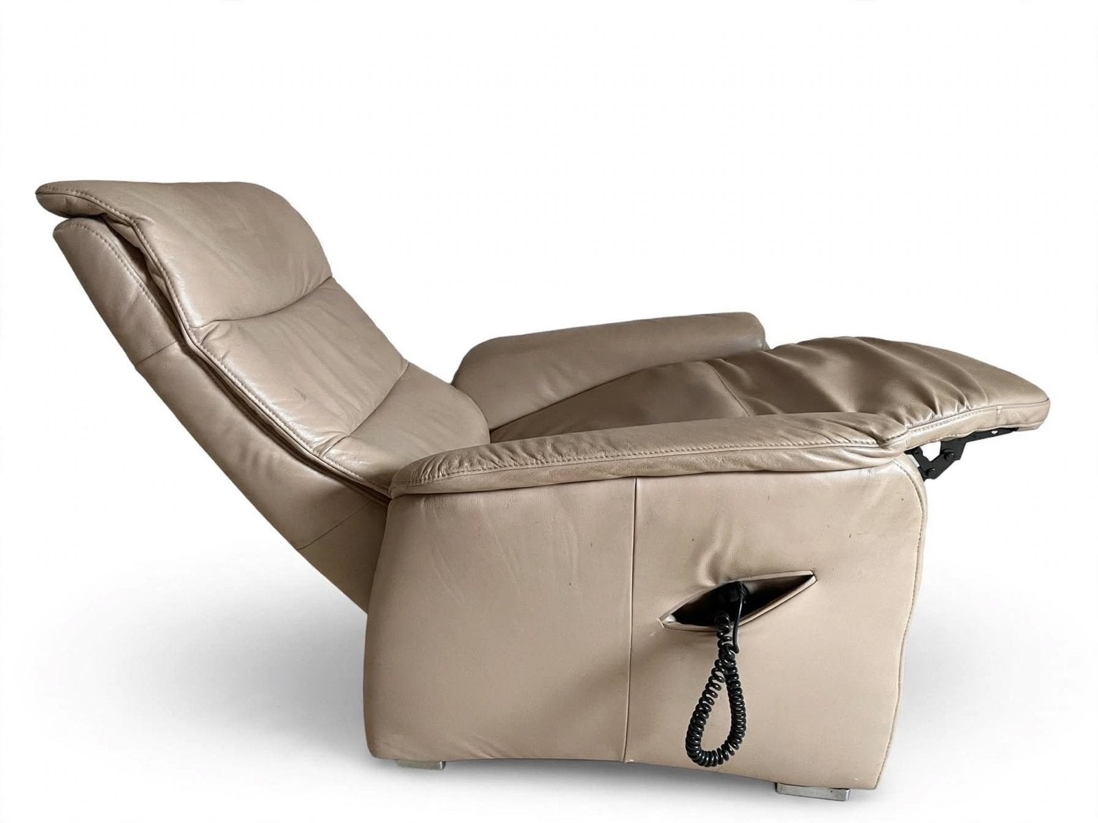 ️ Fauteuil Relax HUKLA - beige véritable - Fauteuil debout, Enlèvement, Utilisé, Cuir