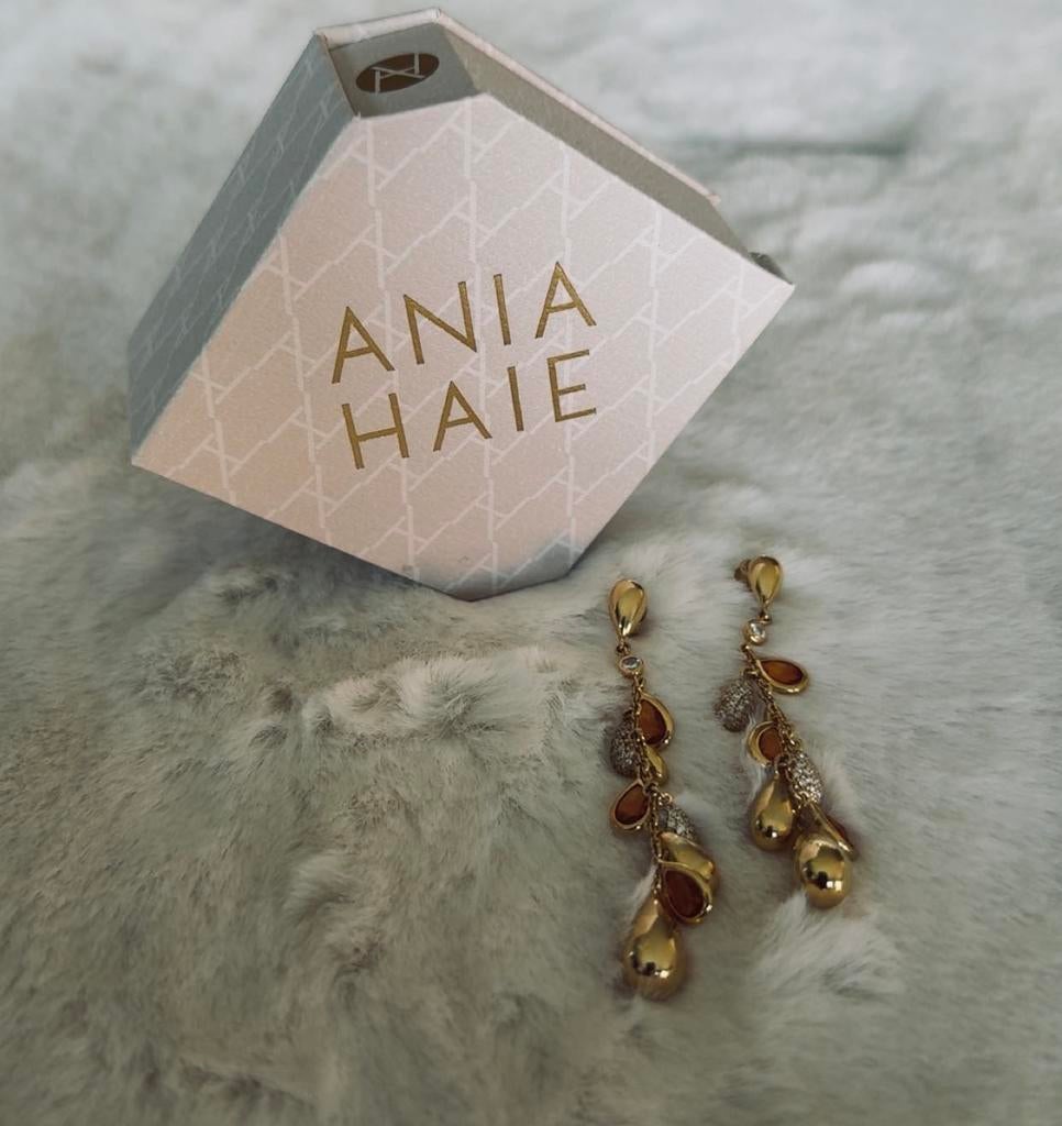 Elegante gouden oorbellen van ania haie met steentjes, Bijoux, Sacs & Beauté, Boucles d'oreilles, Neuf, Autres couleurs, Avec cristal