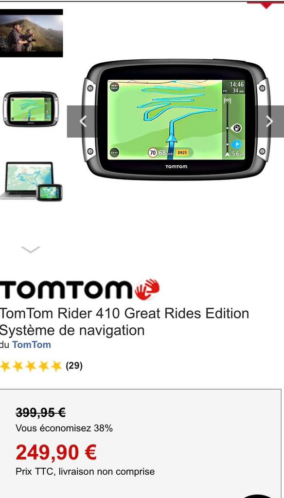 GPS Tom Tom Rider motorfiets 410 Great Rides Edition, Ophalen of Verzenden, Zo goed als nieuw