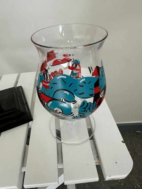 Duvel glas Nina Vandeweghe, Verzamelen, Biermerken, Ophalen of Verzenden, Zo goed als nieuw, Glas of Glazen, Duvel