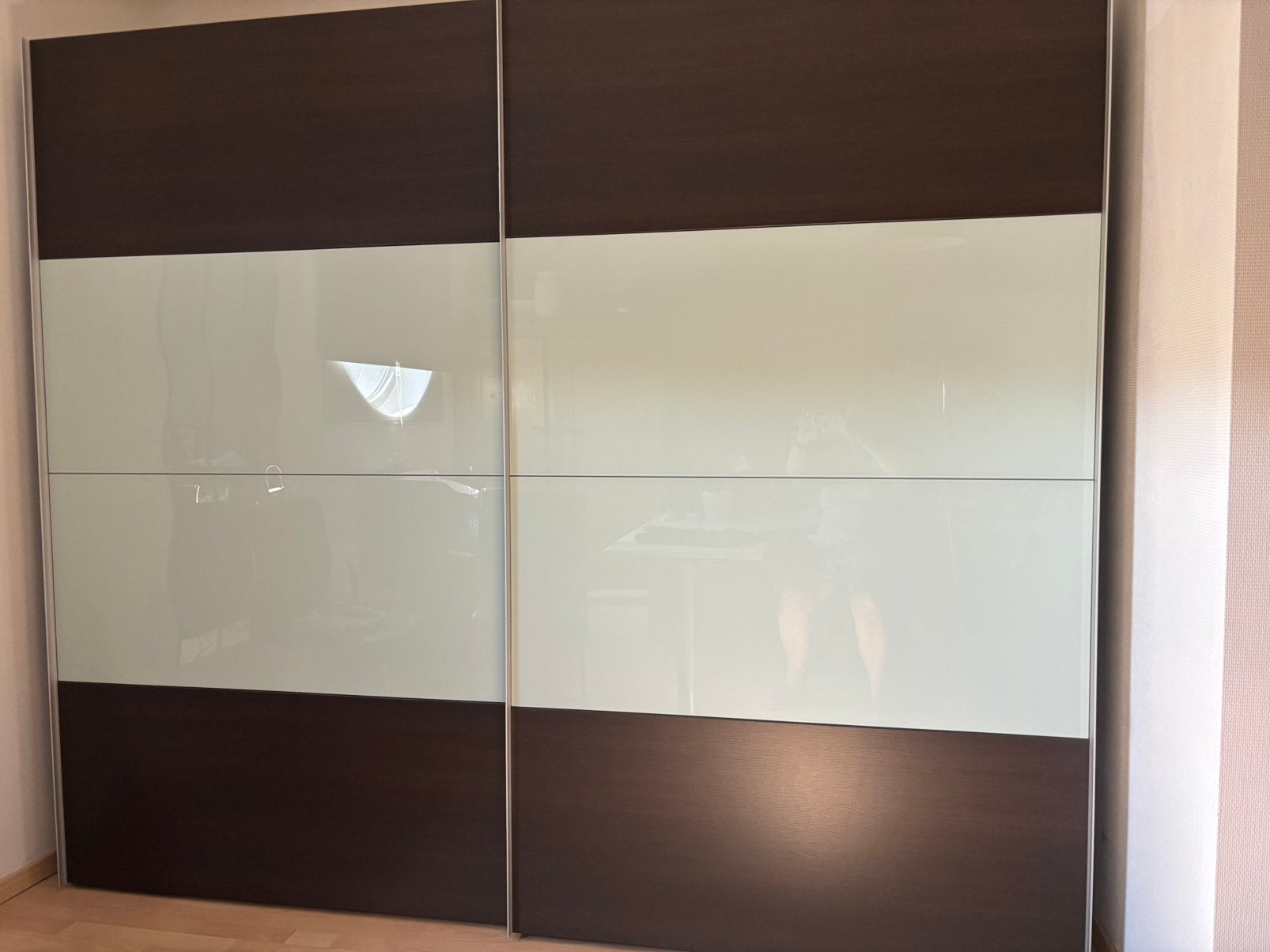 Kleerkast met schijfdeuren, Huis en Inrichting, Kasten | Kleerkasten, Ophalen, Overige materialen, Gebruikt, 200 cm of meer
