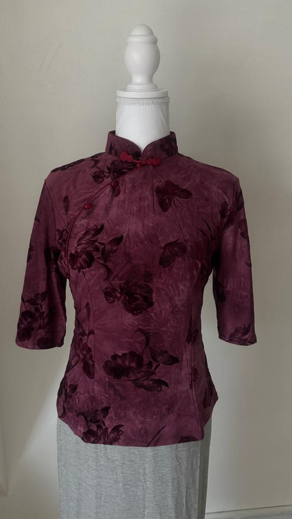Chinese cheongsam topje, Kleding | Dames, Topjes, Paars, Nieuw, Ophalen of Verzenden, Korte mouw