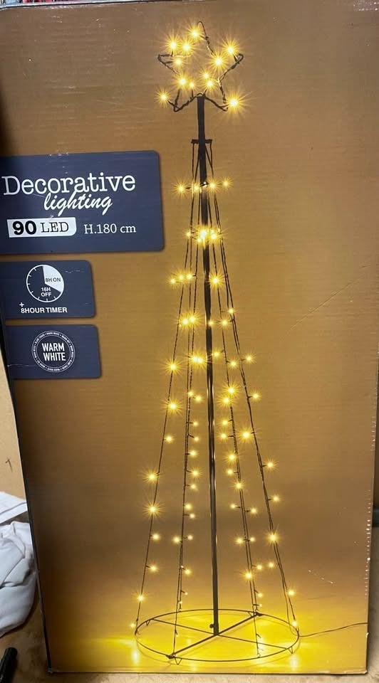 Metalen LED‐kerstboom – 180 cm – sfeervolle verlichting, Enlèvement ou Envoi, Comme neuf