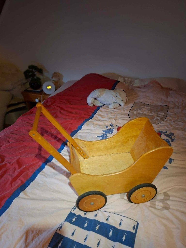 houten poppenwagen  tero van de jaren 70, Ophalen, Gebruikt, Duw- of Trekspeelgoed