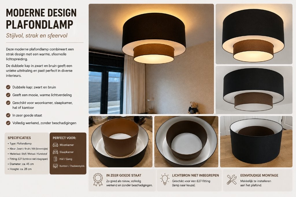 plafondlamp, Enlèvement, Comme neuf, Plafonnier, Design