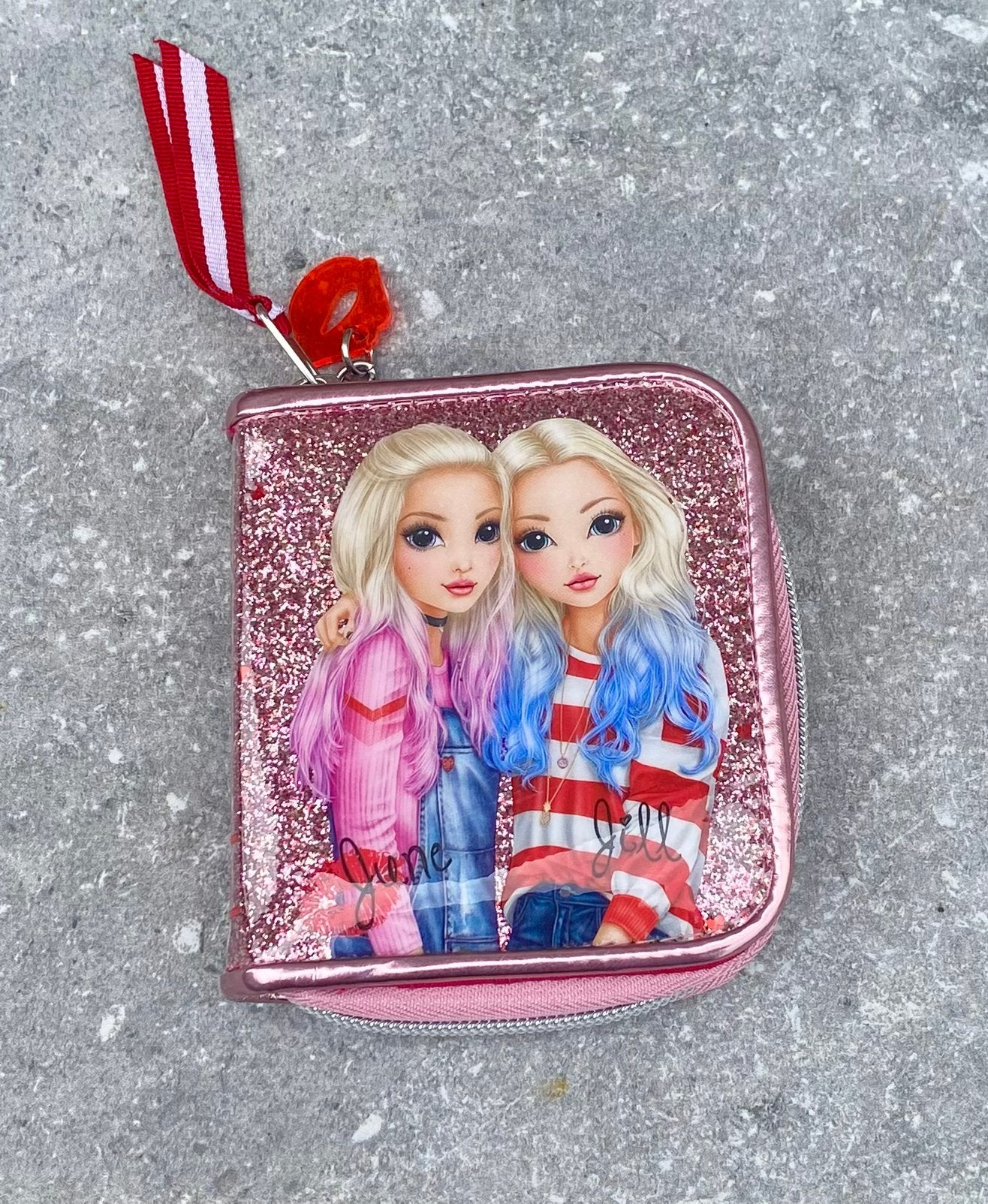 Glitter TOPModel Friends Portemonnee (June & Jill), Kinderen en Baby's, Glitter, Rood, Ophalen of Verzenden, Zo goed als nieuw