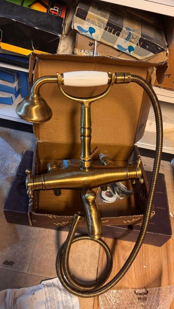Vintage bronzen badkraan van Huber Victorian - Nieuw, Bricolage & Construction, Sanitaire, Neuf, Baignoire, Cuivre, Enlèvement