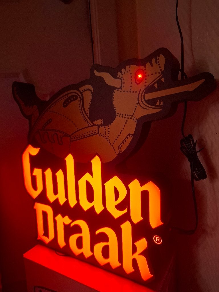 Nieuwe originele lichtreclame Gulden Draak, Ophalen of Verzenden, Nieuw, Lichtbak of (neon) lamp