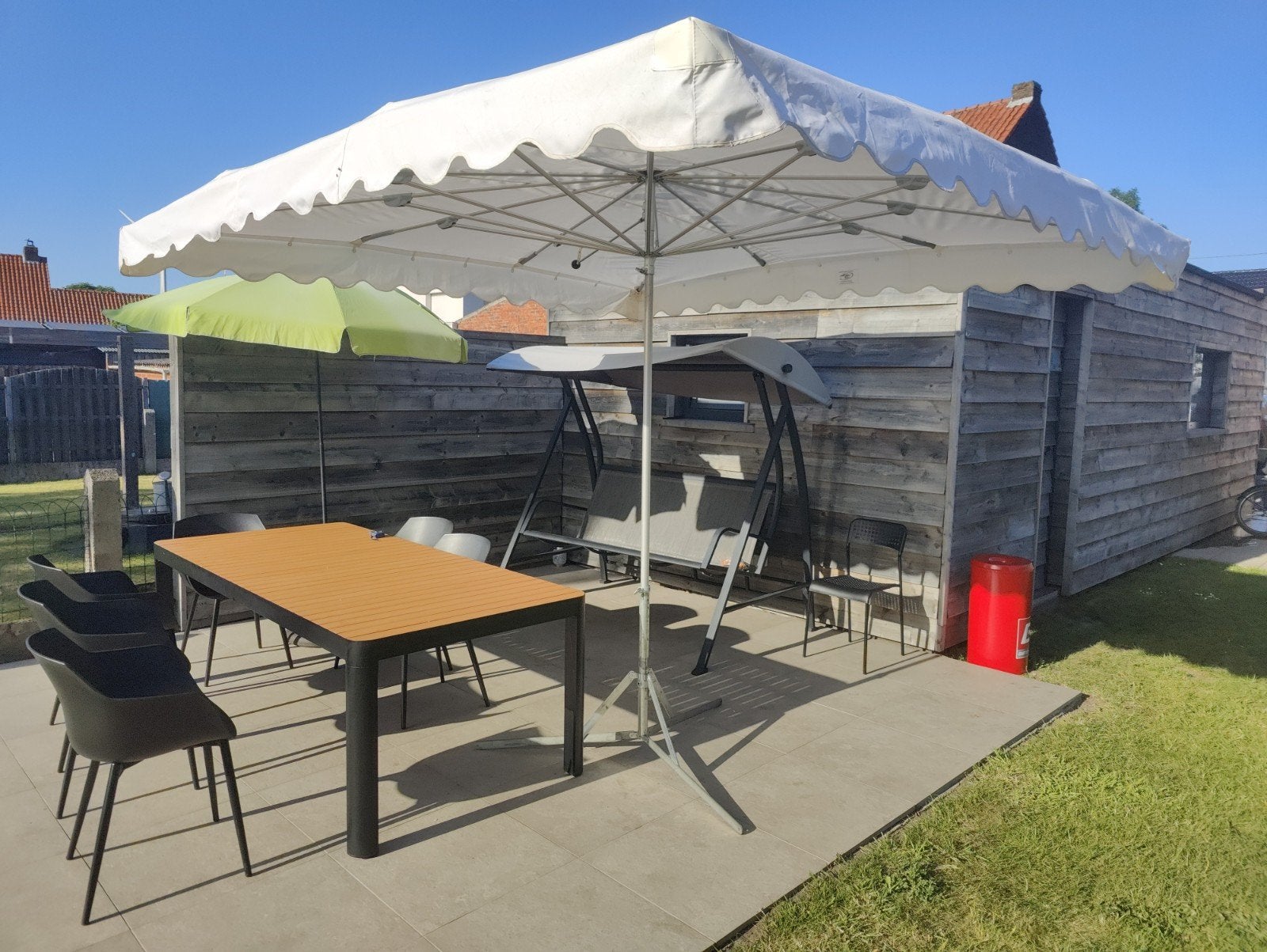 Professionele parasol, Ophalen