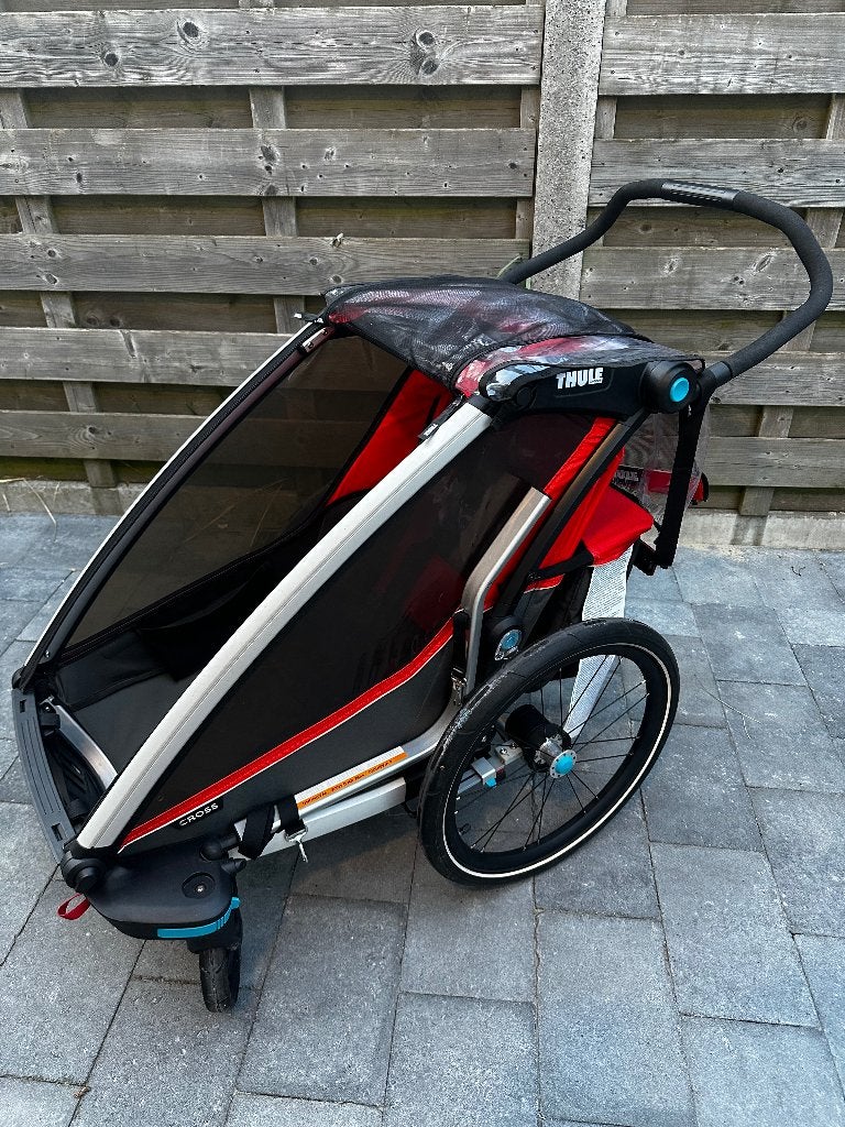 Thule chariot cross 1 zit met accessoires, Ophalen, Opvouwbaar, 20 tot 40 kg, Zo goed als nieuw