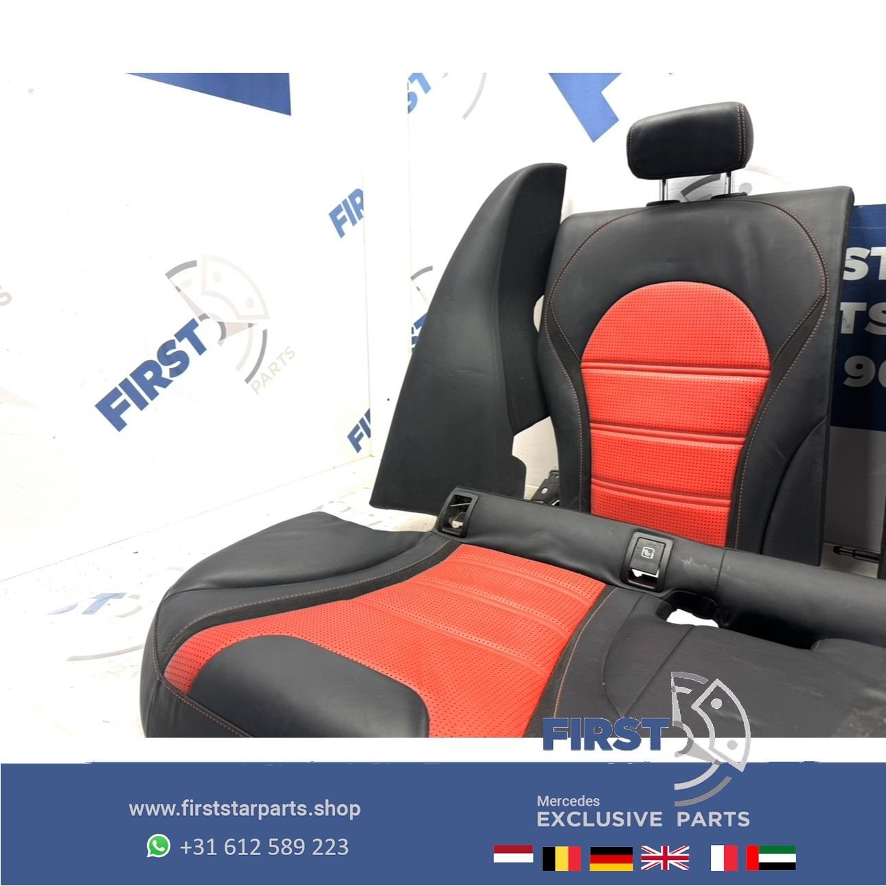 W205 ACHTERBANK + DEURPANELEN C63 AMG Mercedes C Klasse LEER, Auto-onderdelen, Gebruikt, -, Ophalen of Verzenden, -
