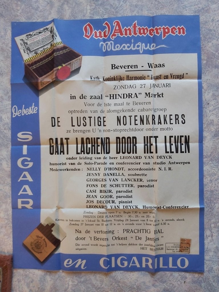 Berchem Beveren Waas Poster Antwerpen Reclame Sigaretten, Verzamelen, Ophalen of Verzenden, Reclame