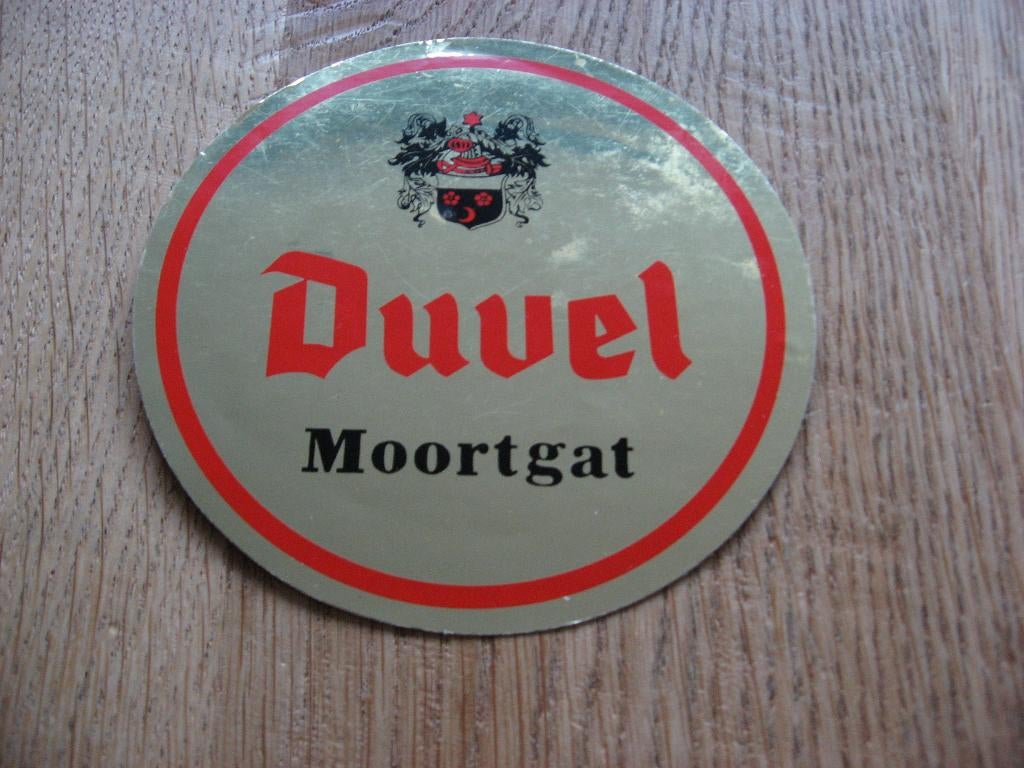 Duvel Moortgat Goudkleurig Vintage Sticker, Verzamelen, Biermerken, Ophalen of Verzenden, Nieuw, Overige typen, Duvel