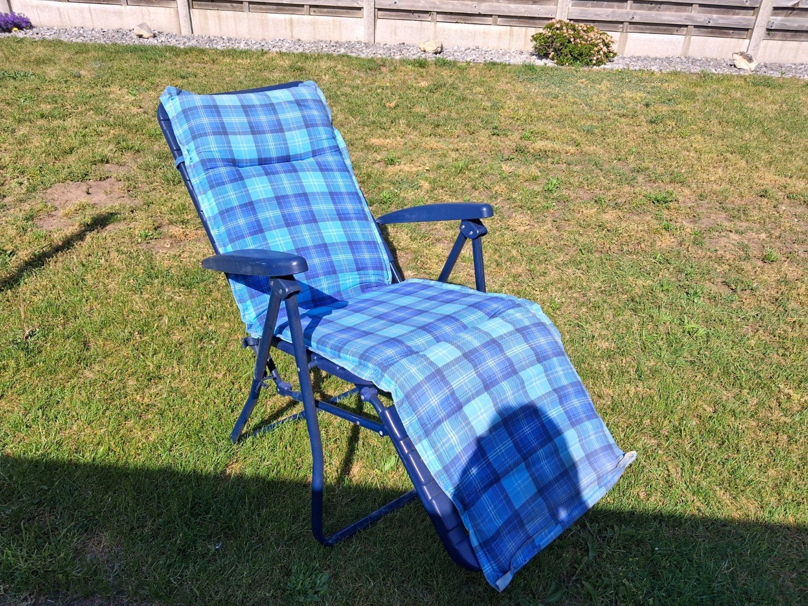 Relaxzetel met kussen, Caravans en Kamperen, Ophalen, Zo goed als nieuw, Campingstoel