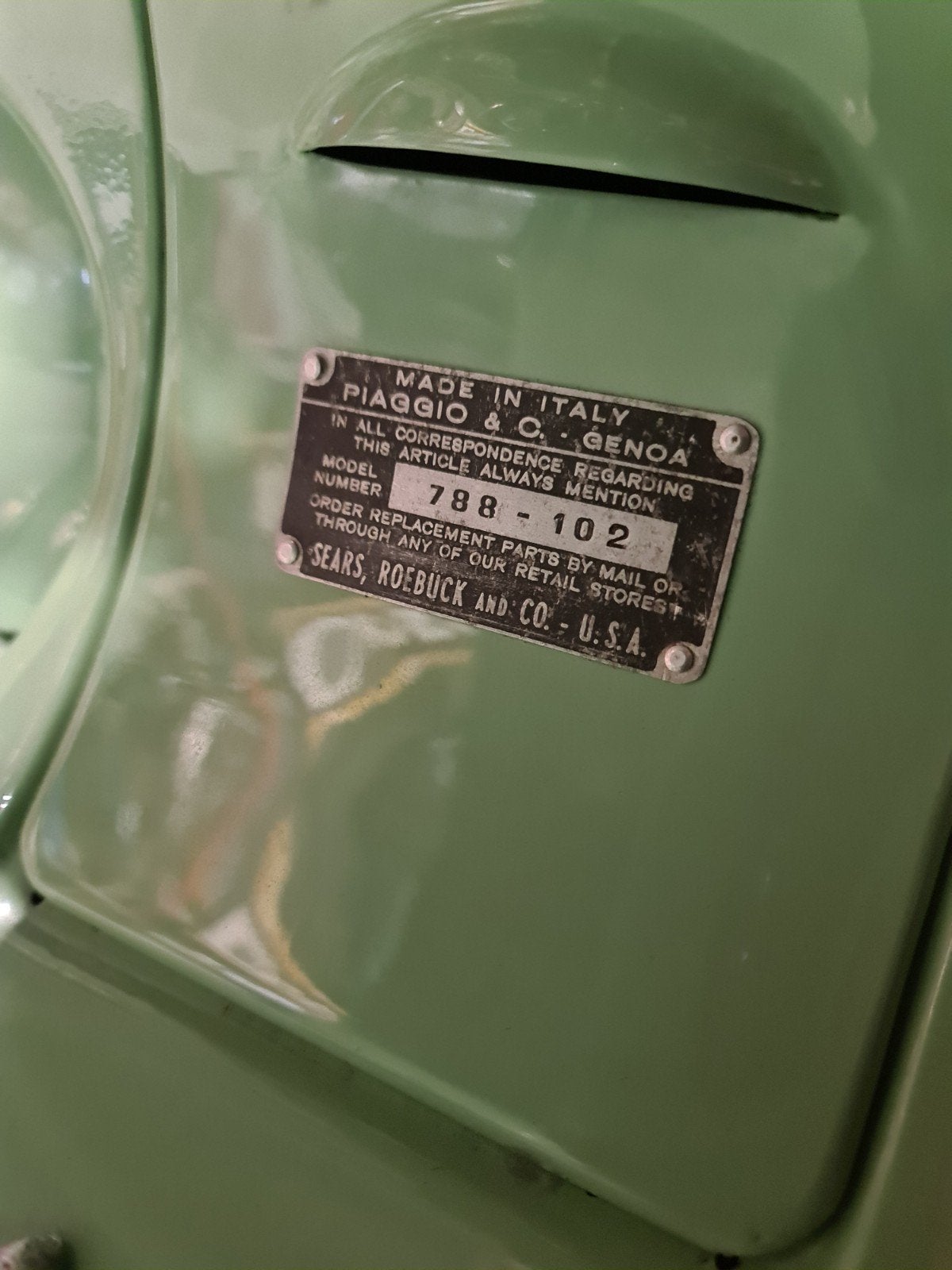 Vespa Allstate d'Hawaï à vendre, Enlèvement