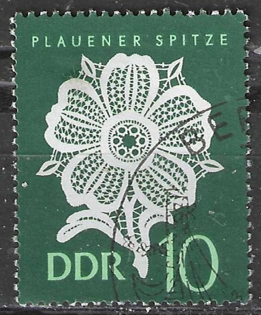 Duitsland DDR 1966 - Yvert 876 - Kantwerk uit Plauen (ST), Verzenden, DDR, Gestempeld
