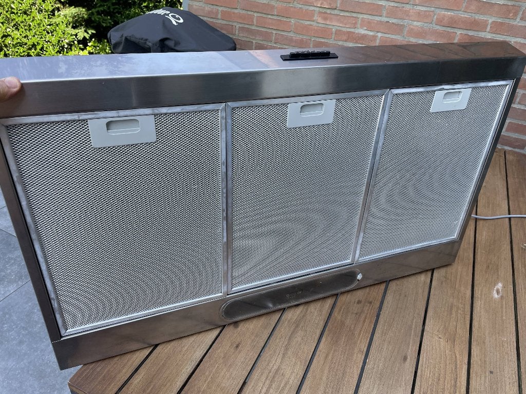 Hotte de cuisine Inox  Whirlpool de 90 cm, Electroménager, Hottes, Comme neuf, Enlèvement, 200 à 400 m³/h, Hotte sous-encastrable