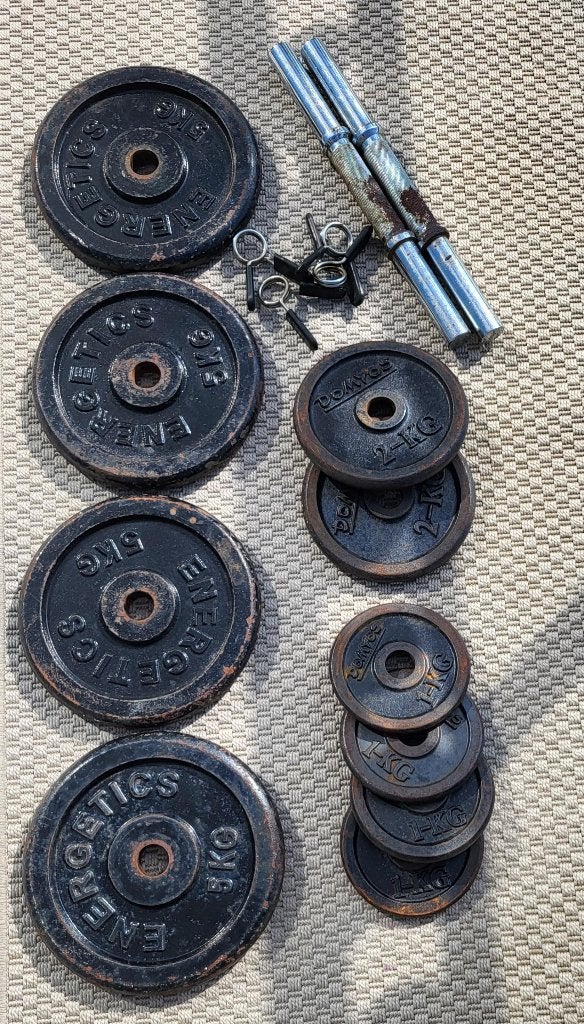 Set van 2 halters - 16 kg, Sport en Fitness, Ophalen, Gebruikt, Armen, Dumbbell
