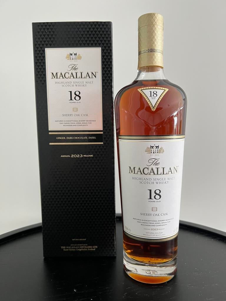 Macallan 18Yo sherry oak 2023, Verzamelen, Wijnen, Ophalen, Zo goed als nieuw