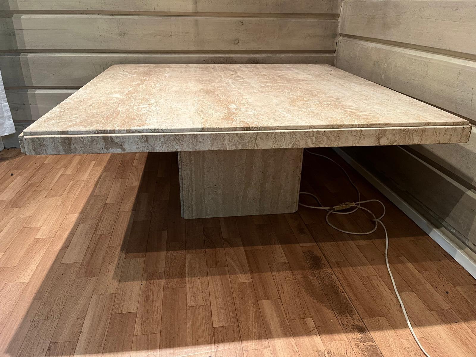 Vintage travertin salontafel, Huis en Inrichting, Tafels | Salontafels, Ophalen, Zo goed als nieuw