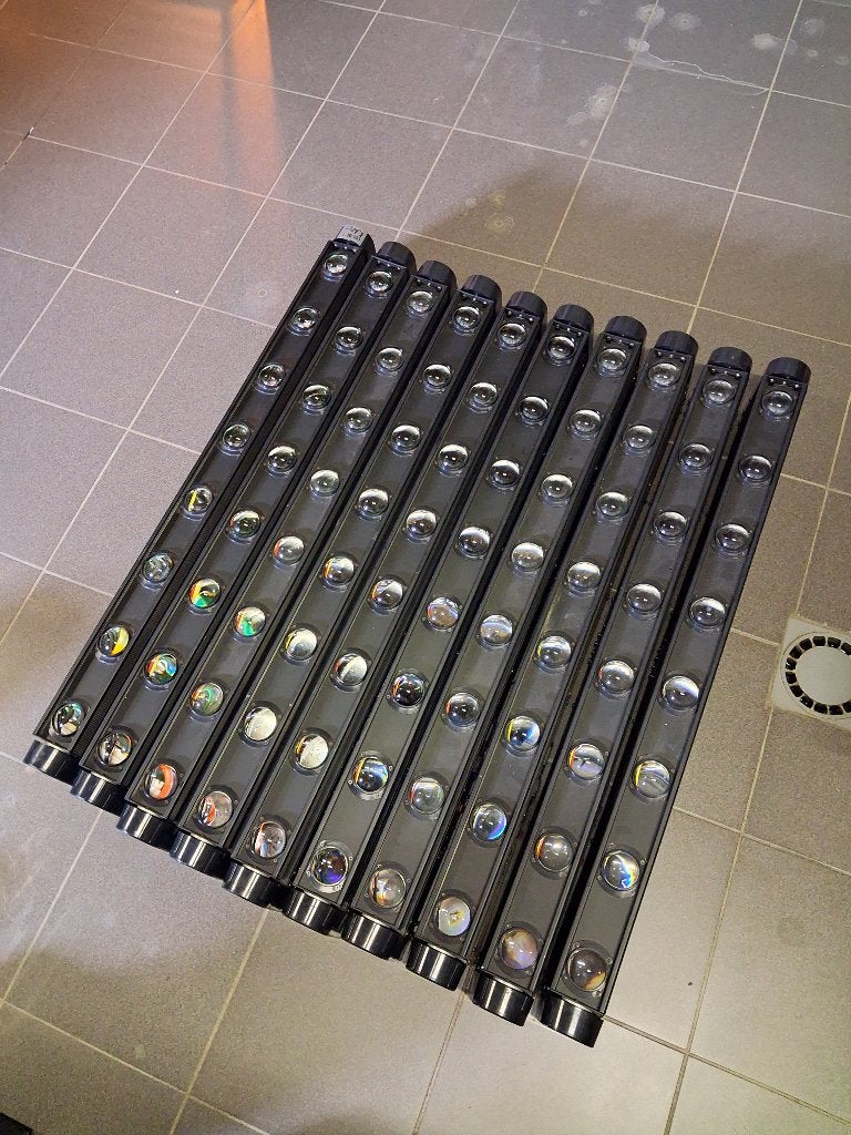 9 stuks 8x8watt RGBW moving tilt ledbar + 1 spare, Ophalen, Zo goed als nieuw, Licht, Kleur